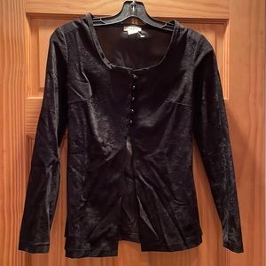 Woman’s Sun Fire Black Velvet like Fabric Fitted Size Small